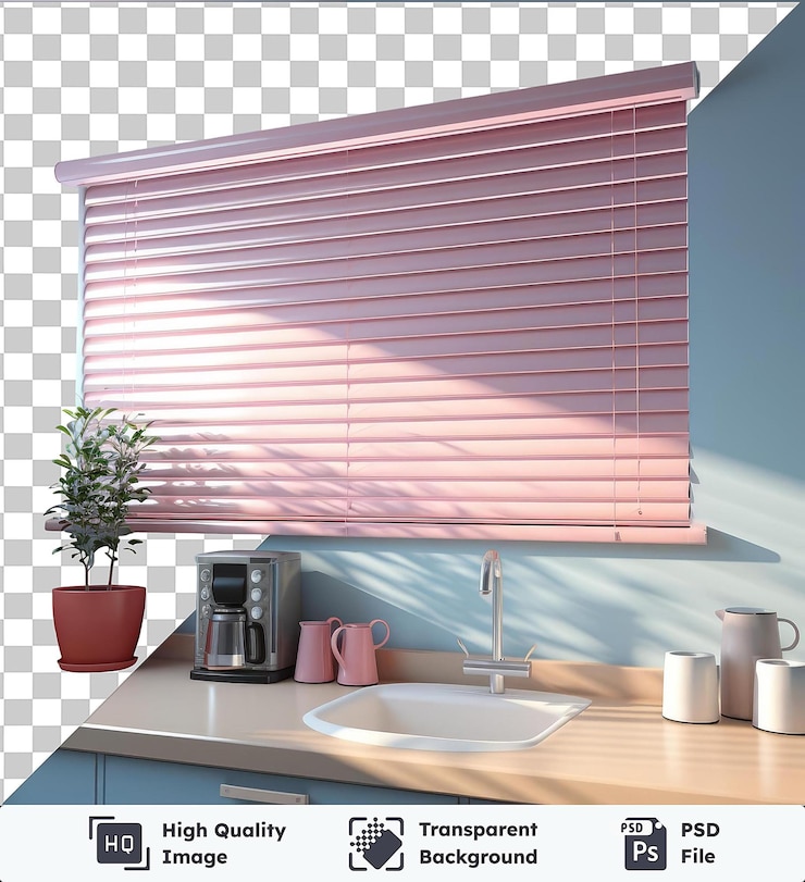 PSD las persianas de cocina transparentes de psd