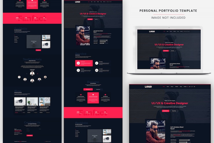 PSD persönliche portfolio-landingpage-vorlage