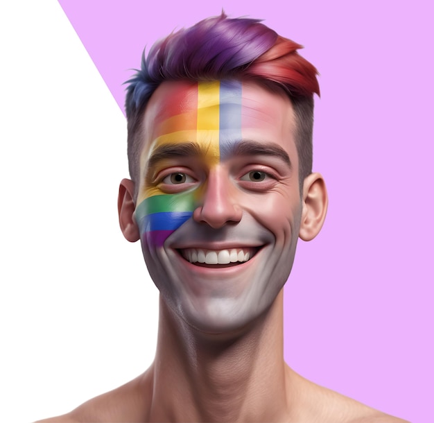 PSD person mit der lgtbi-flagge