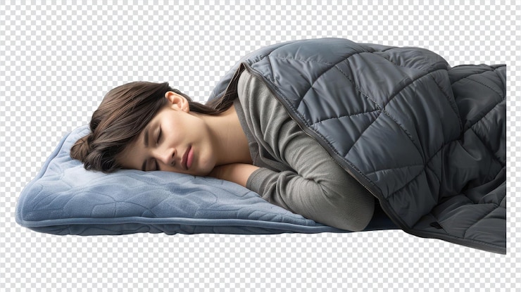 PSD persona confortevole che dorme tranquillamente su un sedile di aereo con una coperta da viaggio durante il viaggio