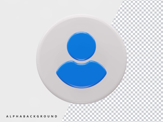Persona icono 3d realista transparente