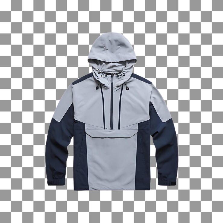 PSD una persona que lleva una chaqueta que tiene una capucha en ella