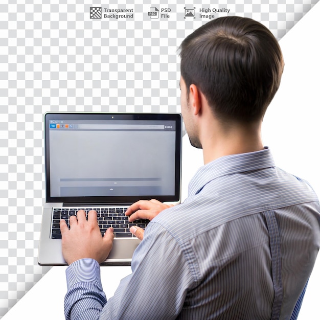 Persona que utiliza una computadora portátil posiblemente trabajando o navegando en línea