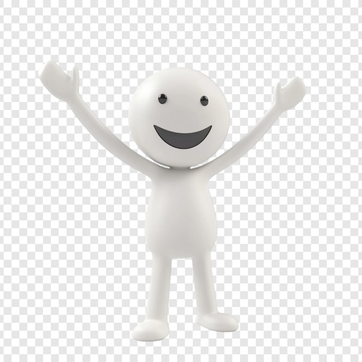 PSD personagem 3d alegre uma celebração de felicidade e emoção