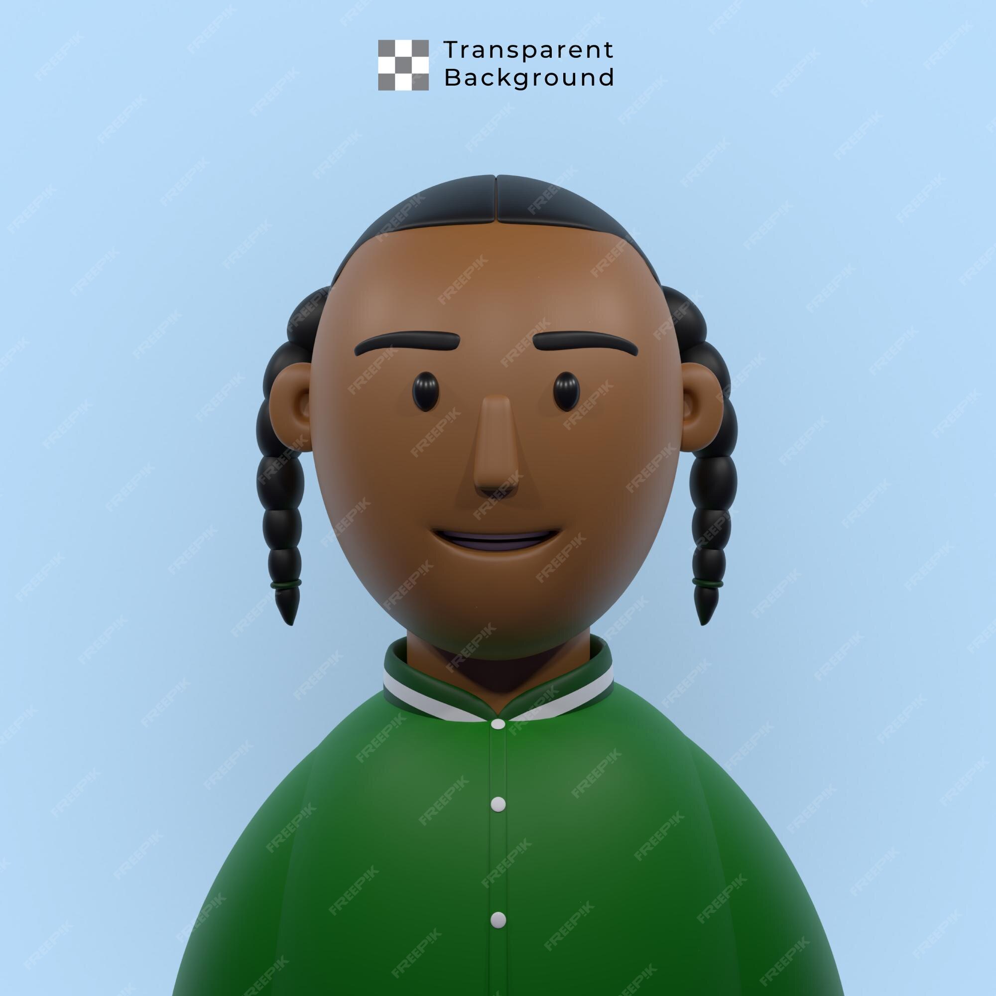 3d renderização de perfil de personagem masculino com cabelo