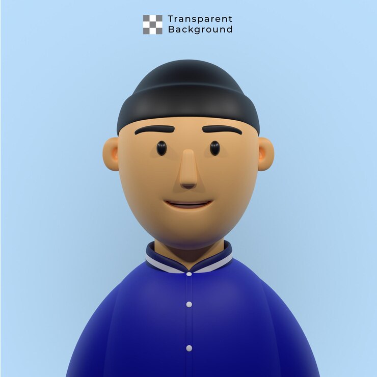 PSD personagem 3d de jovem com jaqueta e gorro do time do colégio
