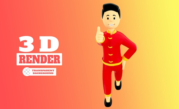 Personagem 3d do ano novo chinês