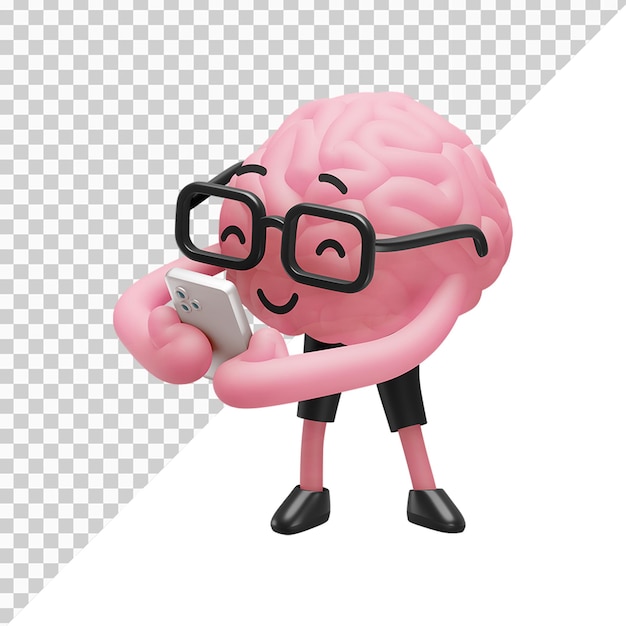 PSD personagem 3d lendo um notebook