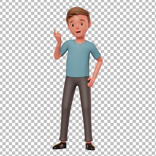 PSD personagem 3d masculino tendo uma ideia