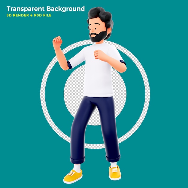 Personagem 3D pronto para ilustração 3d de luta