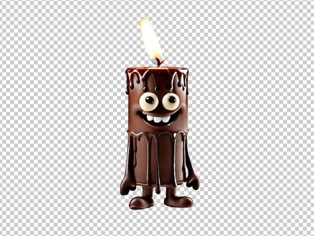 PSD personagem antropomórfico combustão de chocolate