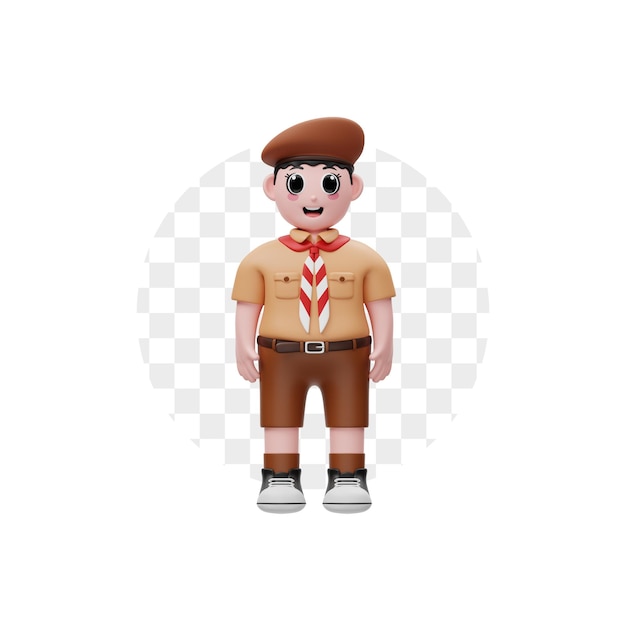 PSD personagem de boy scout 3d