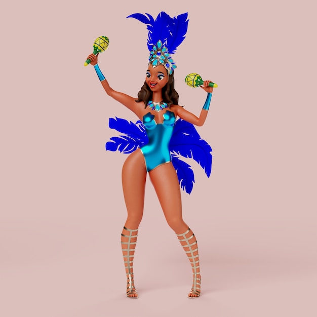 Personagem de dançarinos de carnaval brasileiros