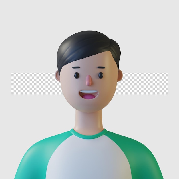 Personagem de desenho animado 3d isolada em renderização 3d