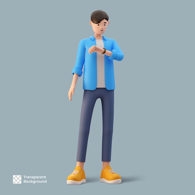 PSD personagem de desenho animado 3d masculino