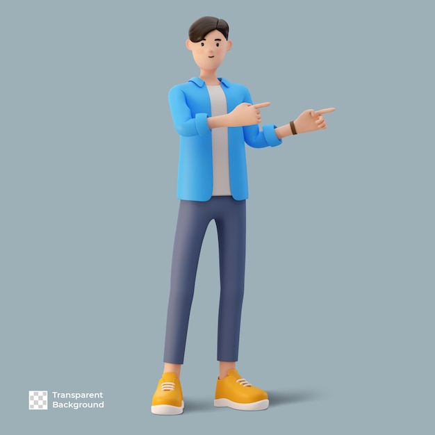 PSD personagem de desenho animado 3d masculino