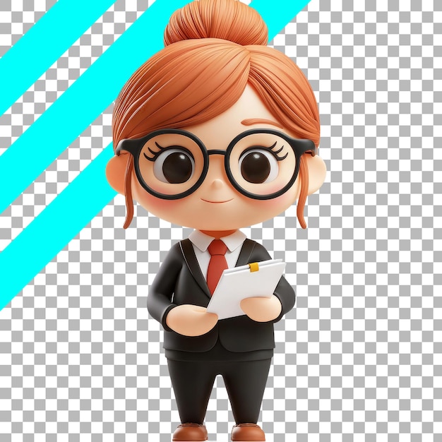 Personagem de desenho animado de mulher profissional com clipboard