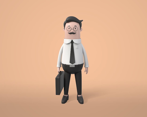 Personagem de empresário 3D