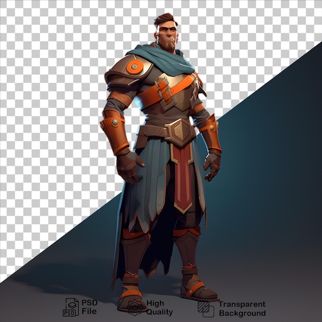 PSD personagem de jogo 3d isolado em fundo transparente inclui arquivo png