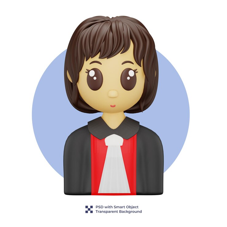PSD personagem de juiz bonito bonito 3d