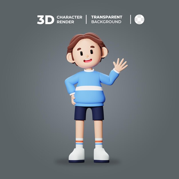 Personagem de menino bonito 3D