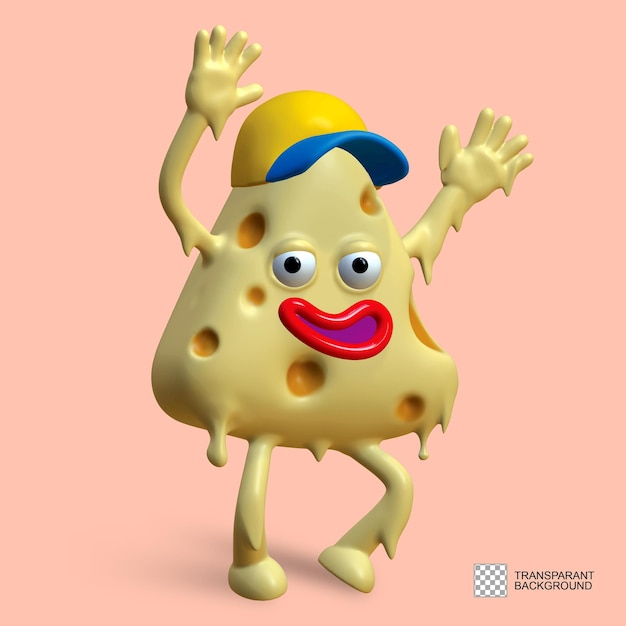 PSD personagem de queijo 3d