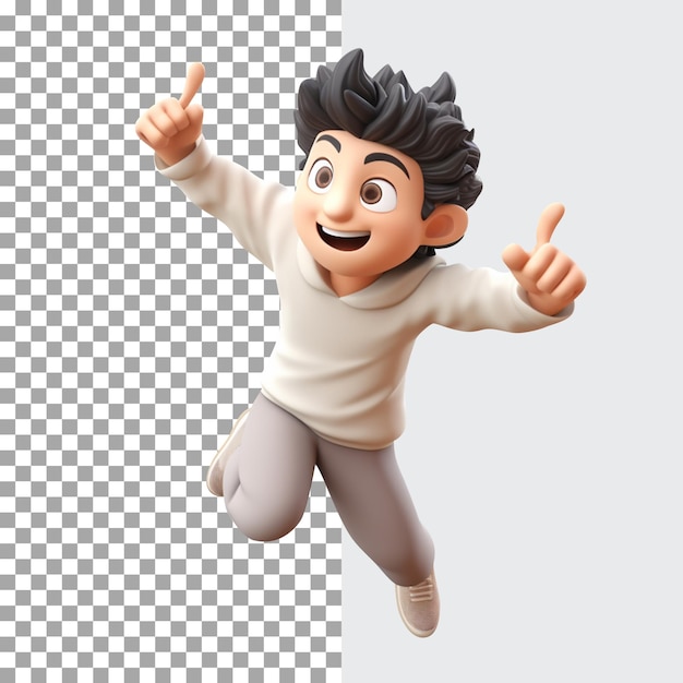 Personagem de salto em 3d