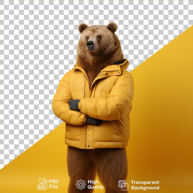 PSD personagem de urso isolado em fundo transparente