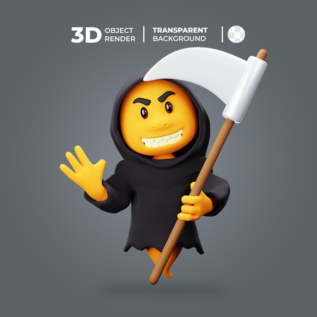 PSD personagem fantasma 3d com arma