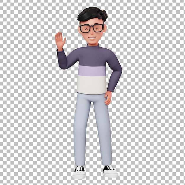 PSD personagem masculino 3d, renunciando à mão