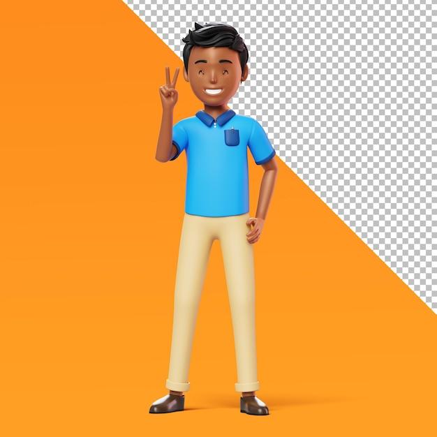 PSD personagem masculino 3d sorrindo