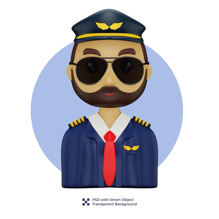PSD personagem masculino capitão sênior 3d
