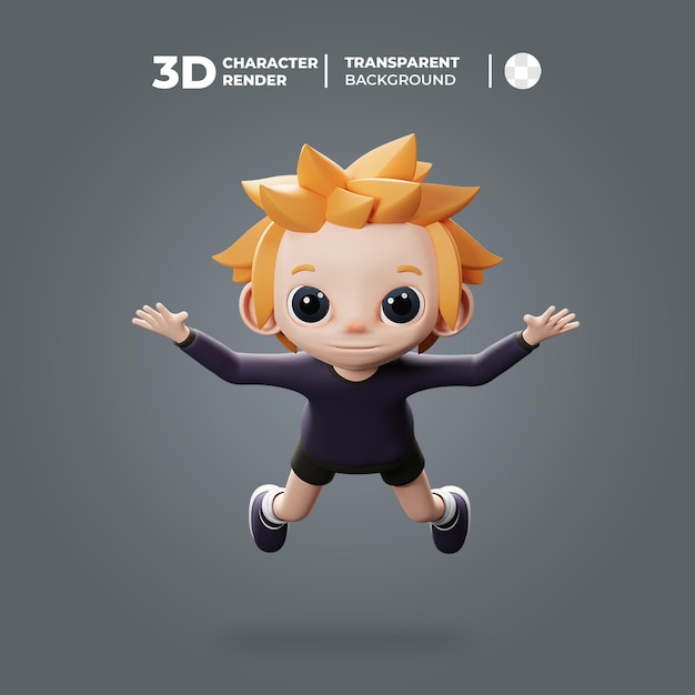 Personagem Masculino Fofo 3D Flutuante