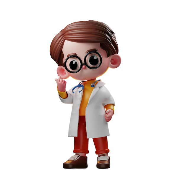 PSD personagem médico 3d masculino mini amor