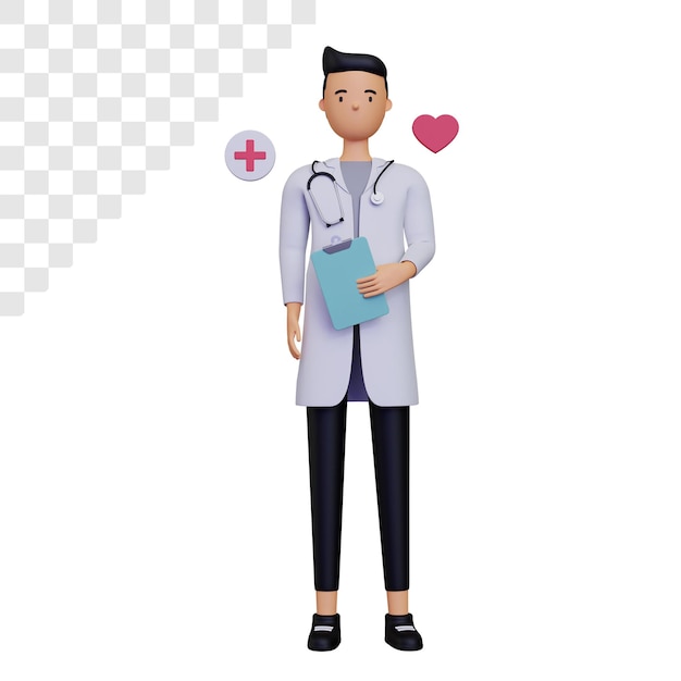 PSD personagem médico 3d