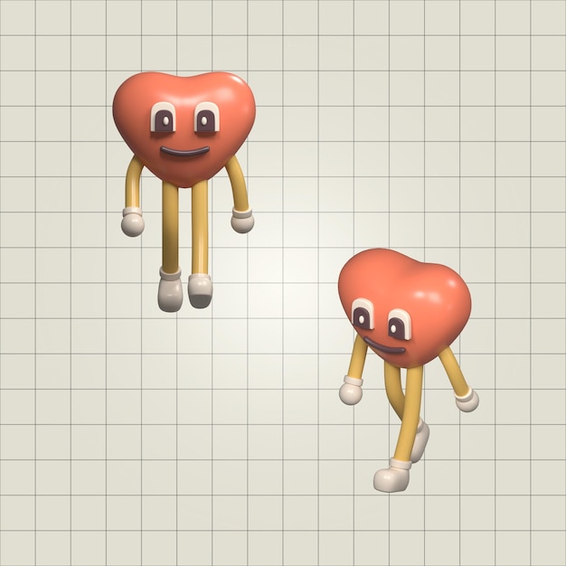 Personagens Coração Caminhando