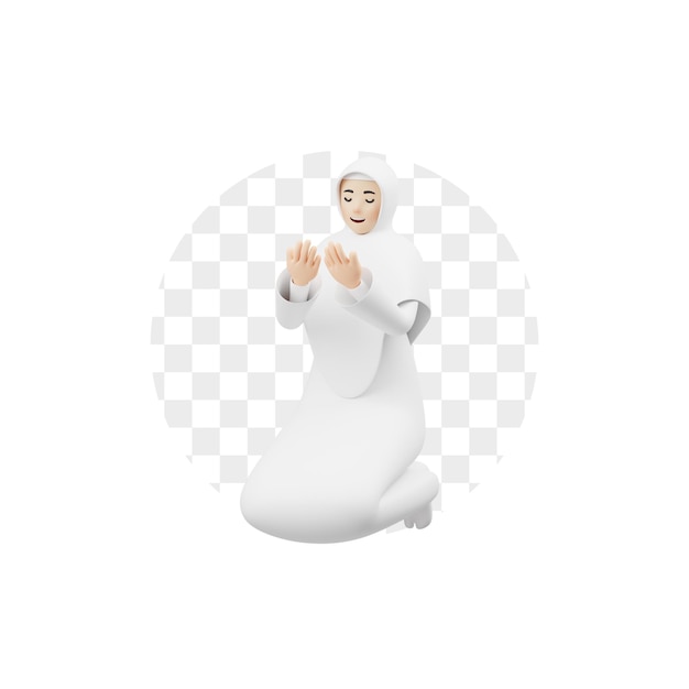 Personaggio 3D Prega Siediti Femmina