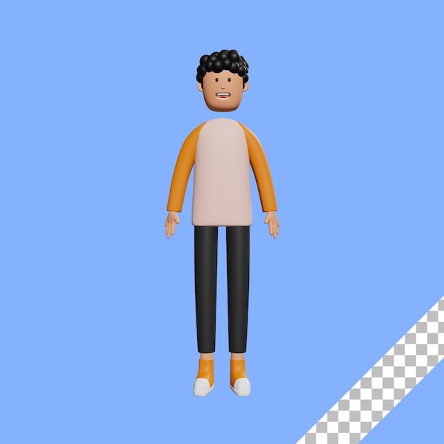 Personaggio 3D Uomo Casual Con Sfondo Trasparente