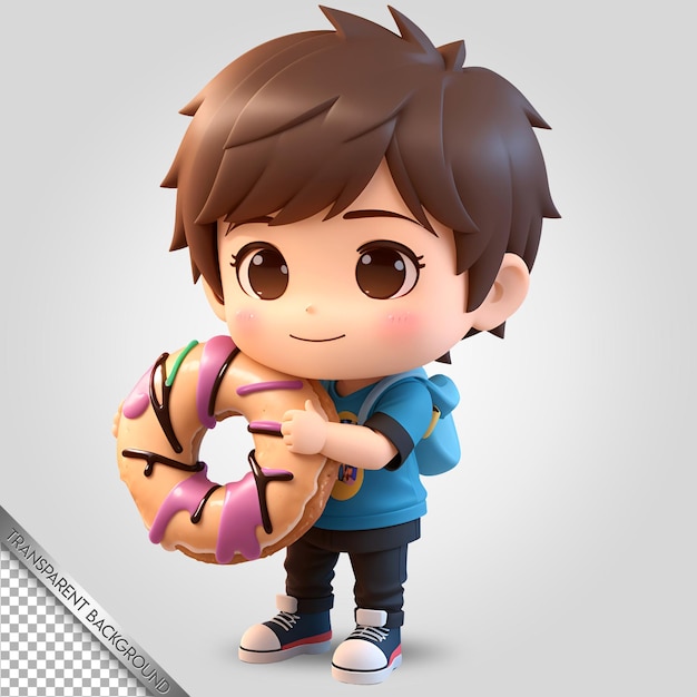 Personaggio chibi simpatico cartone animato sfondo trasparente