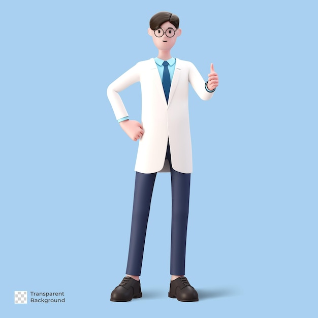 personaggio del medico dei cartoni animati 3d