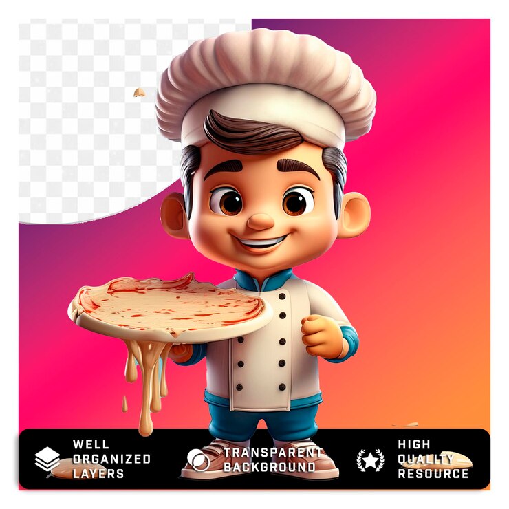 PSD personaggio di cheese chibi 3d