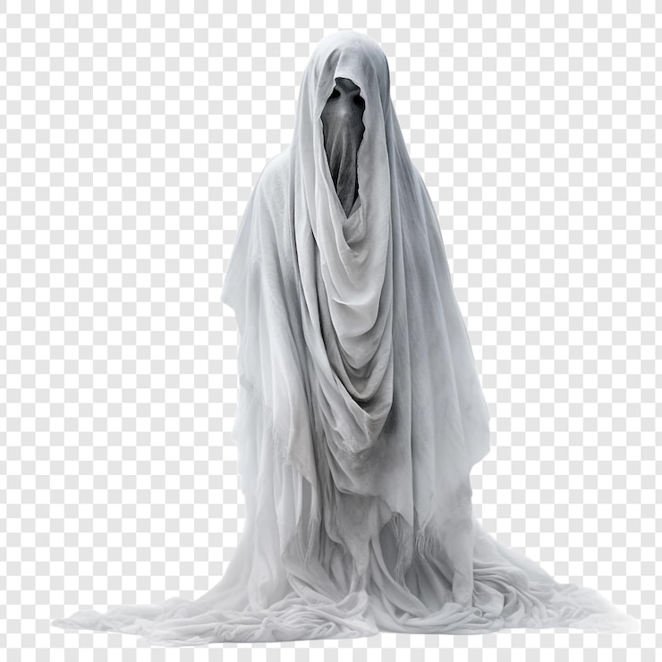 PSD personaggio fantasma per halloween isolato su sfondo trasparente