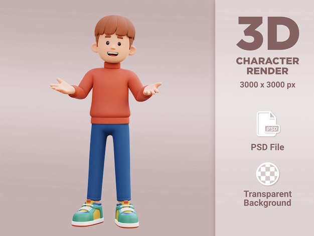 personaggio maschile 3d che parla