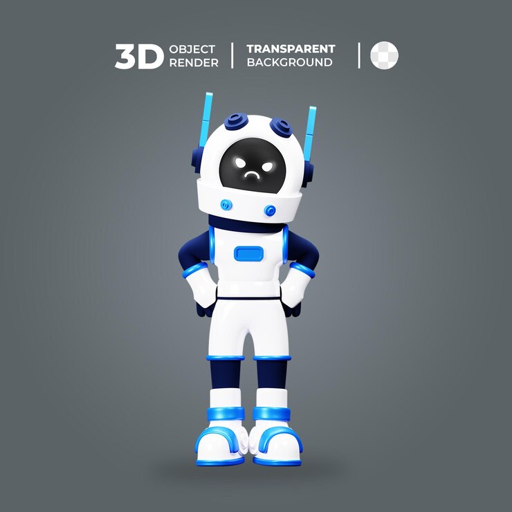 PSD personaggio robot 3d triste