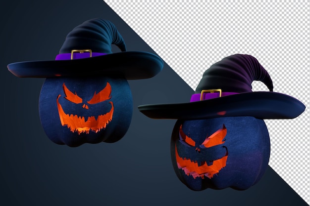 PSD personaje 3d de calabaza de halloween para volante o modelo de publicación de redes sociales