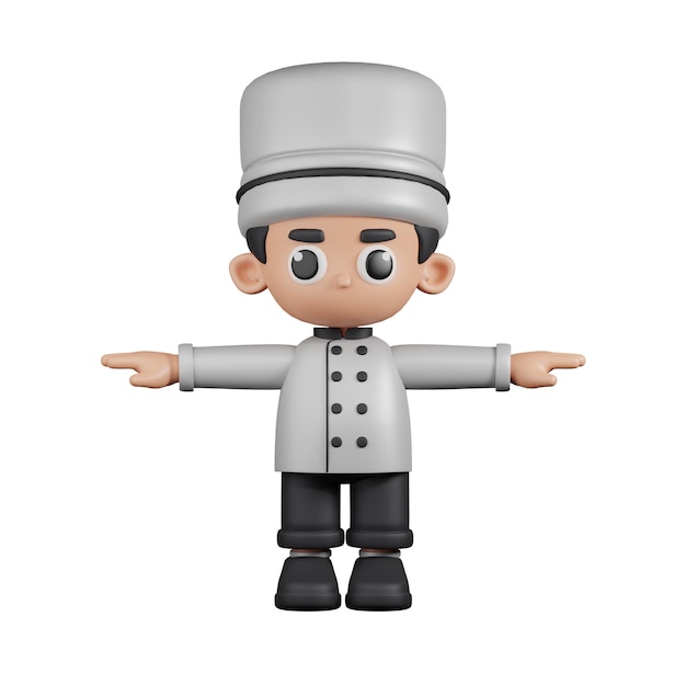 Personaje 3D Chef T Pose