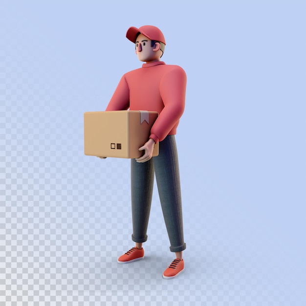 Personaje 3D chico redes sociales e internet ilustración 3D render dibujos animados