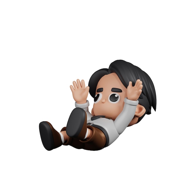 Personaje 3d Empresario Cayendo Pose