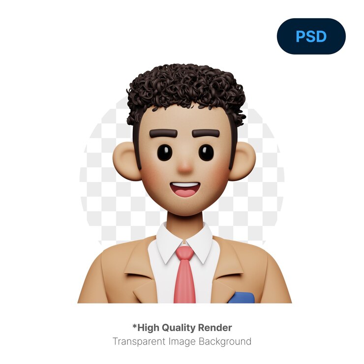 PSD personaje 3d de estudiante masculino psd premium