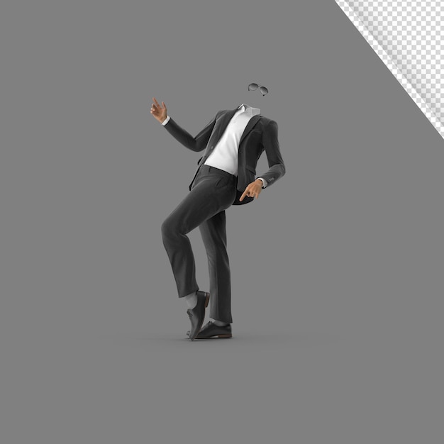 PSD personaje 3d de hombre de negocios sin rostro